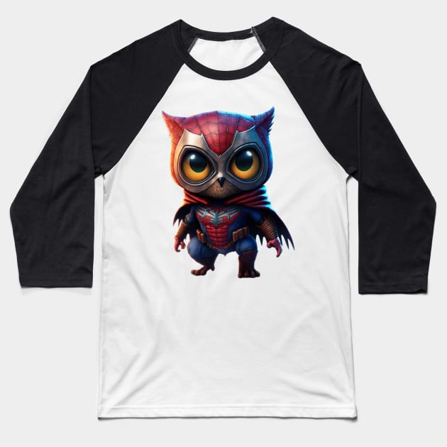 Spider Owl Baseball T-Shirt by Bam-the-25th